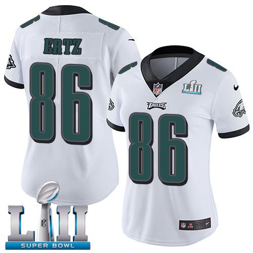 Women Philadelphia Eagles #86 Ertz White Limited 2018 Super Bowl NFL Jerseys->customized nhl jersey->Custom Jersey